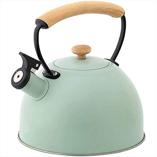  CHLDDHC Kettle 2.5 Liter Induction Whistling Kettle Stainless Steel Tea Kettle, For Gas Cookers, Induction Cookers, Electric Ceramic Ovens, Halogen, Wood Stoves, Silicone coated Handle