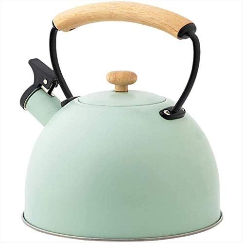  CHLDDHC Kettle 2.5 Liter Induction Whistling Kettle Stainless Steel Tea Kettle, For Gas Cookers, Induction Cookers, Electric Ceramic Ovens, Halogen, Wood Stoves, Silicone coated Handle