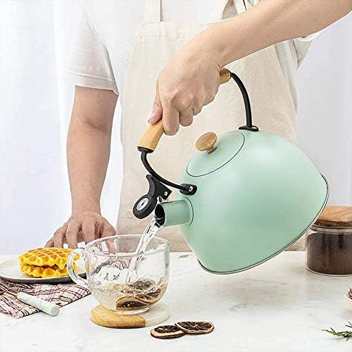  CHLDDHC Kettle 2.5 Liter Induction Whistling Kettle Stainless Steel Tea Kettle, For Gas Cookers, Induction Cookers, Electric Ceramic Ovens, Halogen, Wood Stoves, Silicone coated Handle