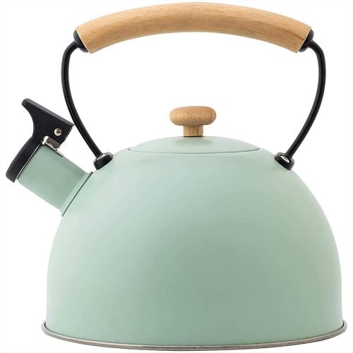  CHLDDHC Kettle 2.5 Liter Induction Whistling Kettle Stainless Steel Tea Kettle, For Gas Cookers, Induction Cookers, Electric Ceramic Ovens, Halogen, Wood Stoves, Silicone coated Handle