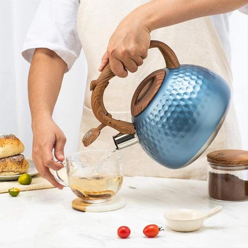  CHLDDHC Kettle 2.8 Liter Induction Whistling Kettle Stainless Steel Tea Kettle, For Gas Cooker, Induction Cooker, Electric Ceramic Oven, Halogen, Wood Stove