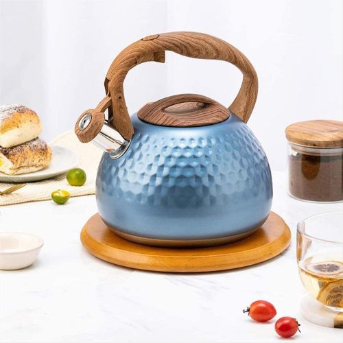  CHLDDHC Kettle 2.8 Liter Induction Whistling Kettle Stainless Steel Tea Kettle, For Gas Cooker, Induction Cooker, Electric Ceramic Oven, Halogen, Wood Stove