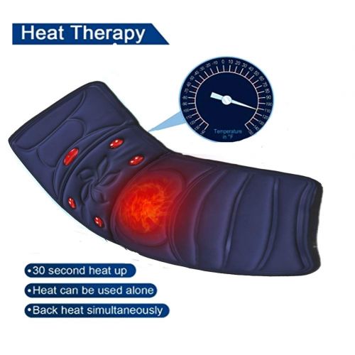  CHNG Full Body Massager Mat Mattress/with Heat Hot Compress Vibration and 9 Vibrating Motors for Neck Lower Back Lumbar Leg for Muscle Pain Relief,3 Adjustable Speed,Blue