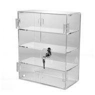 CHOICE ACRYLIC DISPLAYS Acrylic Display Showcase with Locking Doors and Shelves (HF1273 with 3 shelves)