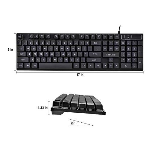  CHONCHOW Gaming LED Wired Keyboard and Mouse Combo with Emitting Character 4800DPI 2 Side Button USB Mouse Rainbow Backlit Mechanical Feeling Compatible with PC Raspberry Pi Mac Xbox one ps