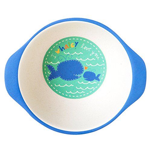  CHOOLD Cute Cartoon Whale Dinnerware Set Divided Plates Feeding Tray Eco-Friendly Bamboo Dinner Set for Infants Toddlers 5pcs