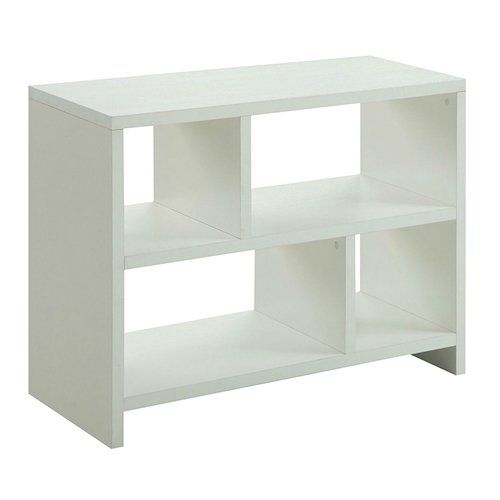  CHOOSEandBUY White 2-Shelf Modern Bookcase Console Table Bookcase Storage Shelf Bookshelf Wood