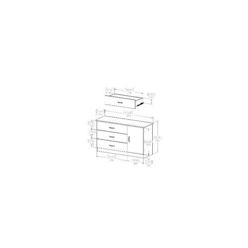  Modern 3-Drawer Dresser Wardrobe Chest with Storage Shelf in Black New Sturdy Classic Elegant Furniture CHOOSEandBUY