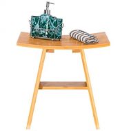 CHOOSEandBUY 18 Bamboo Shower Stool Bench with Shelf New Perfect Beautiful Classic Elegant Useful