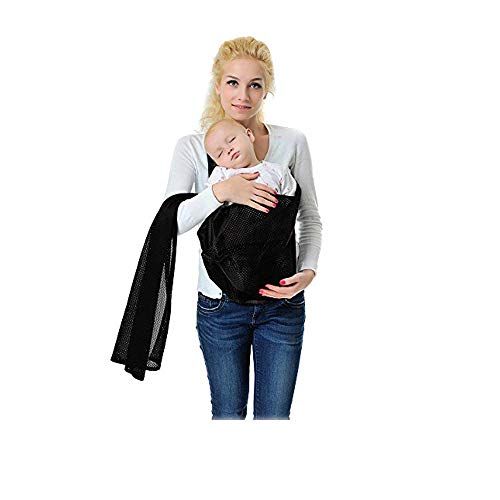  CHOiES record your inspired fashion Baby Wrap Carrier - Water Sling Baby Wrap Carrier - Adjustable Shoulder Ring Mesh Breathable Chest Sling Infant Carrier for Summer Pool Beach-Black