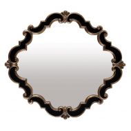 CHSGJY French Tuscan Decorative Frederick Medallion Wall Mirror Black Frame