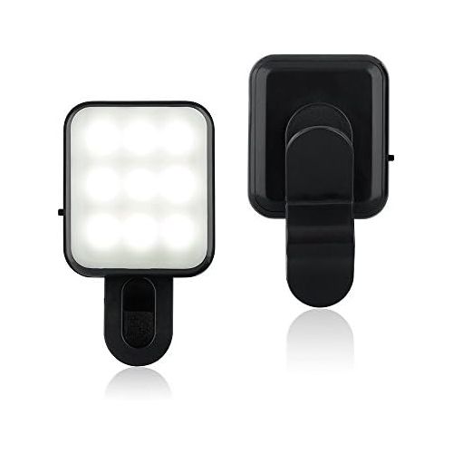  [아마존베스트]CHSMONB Mini LED Selfie Light, Rechargeable 2 Adjustable Brightness Camera Fill Light Compatible for Any Cell Phones Tablet Photography Video (Black)