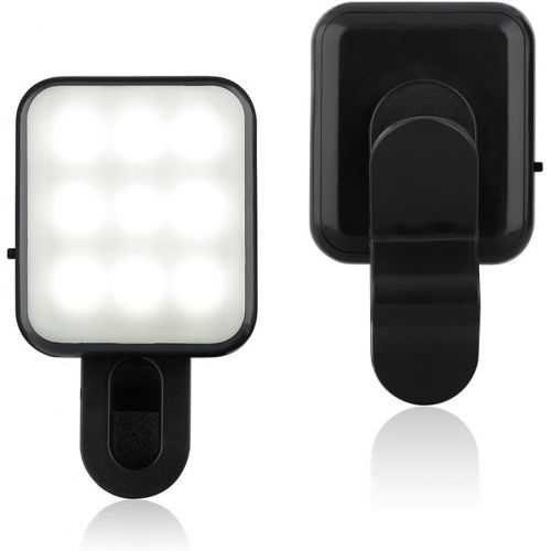  [아마존베스트]CHSMONB Mini LED Selfie Light, Rechargeable 2 Adjustable Brightness Camera Fill Light Compatible for Any Cell Phones Tablet Photography Video (Black)