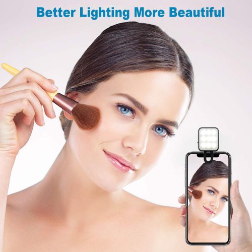  [아마존베스트]CHSMONB Mini LED Selfie Light, Rechargeable 2 Adjustable Brightness Camera Fill Light Compatible for Any Cell Phones Tablet Photography Video (Black)