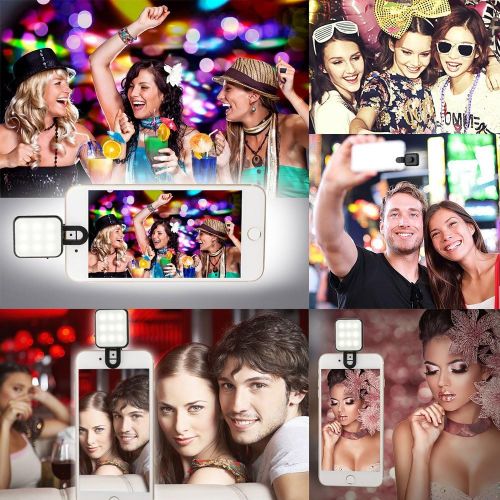  [아마존베스트]CHSMONB Mini LED Selfie Light, Rechargeable 2 Adjustable Brightness Camera Fill Light Compatible for Any Cell Phones Tablet Photography Video (Black)