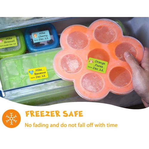  [아마존베스트]CHUBBIEE Baby Food Labels, Removable Write-On Date Labels for Food Storage Containers & Baby Bottles,...