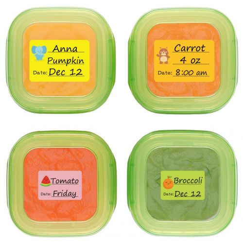  [아마존베스트]CHUBBIEE Baby Food Labels, Removable Write-On Date Labels for Food Storage Containers & Baby Bottles,...