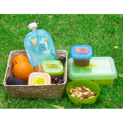  [아마존베스트]CHUBBIEE Baby Food Labels, Removable Write-On Date Labels for Food Storage Containers & Baby Bottles,...