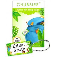 [아마존베스트]CHUBBIEE Child ID Bag Tags, Write-On Kids Name Tags for Backpack, Lunchbox & Diaper Bag, Great for Preschool & Daycare, Pack of 6 (Green Forest)
