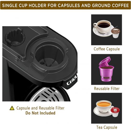  CHULUX Single Serve Coffee Maker Brewer for Single Cup Capsule with 12 Ounce Reservoir,Black