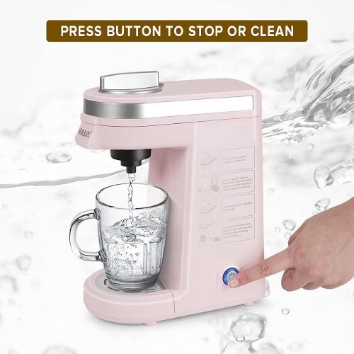  CHULUX Single Serve Coffee Maker,One Button Operation with Auto Shut-Off for Coffee and Tea with 5 to 12 Ounce,Pink