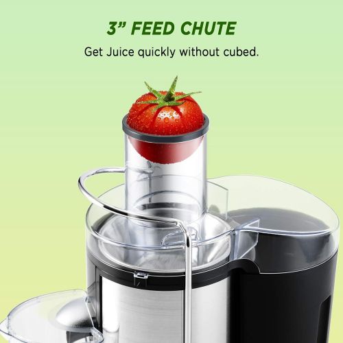 [아마존베스트]CHULUX Juicer Machine, Centrifugal Juice Extractor Maker with Recipe Book, Wide Mouth Juicing Machine, High Juice Yield, BPA-Free, Easy to Clean, for Fruit Vegetable