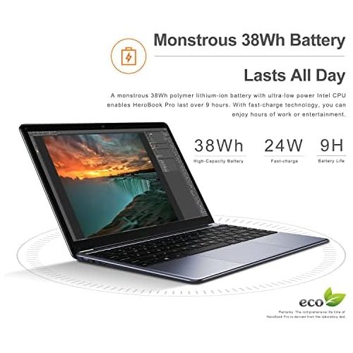  [아마존베스트]Chuwi HeroBook Pro Ultrabook 14.1-inch (35.8 cm), Intel Geminil Lake N4000 up to 2.6 GHz, 4K 1920 x 1080, Windows 10, 8G RAM 256G SSD, WiFi, USB 3.0, 38Wh