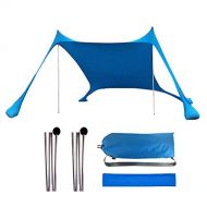 CHUWUJU Beach Tent Sun Shade, 16×16 FT Family Beach Canopy with UPF50+ UV Protection, Quick Setup Sun Shelter for Beach, Fishing, Backyard, Camping and Outdoors