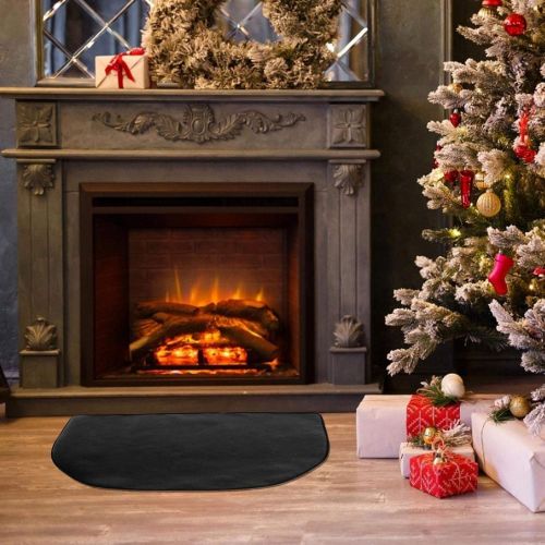  CHUWUJU Fireproof Fireplace Hearth Rug,Fire Resistent Under The Grill Protective Deck and Patio Mat,Fiberglass Fireplace Area Rug Non Slip Mat(S/M/L)