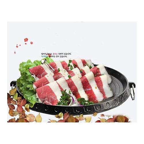  Korean Style BBQ Grill Pan with Maifan Coated Surface Non-stick Smokeless Barbecue Plate for Indoor Outdoor Grilling