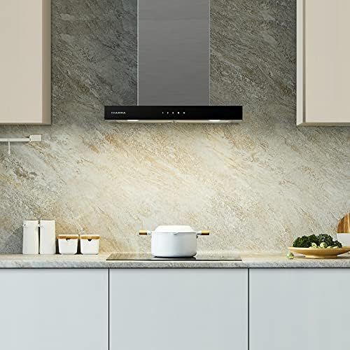  [아마존베스트]Ciarra Cooker Hood 60 cm 550 m³/h Touch Control Chimney Stainless Steel Kitchen Cooker Hood [Energy Class C], 60 cm, Silver