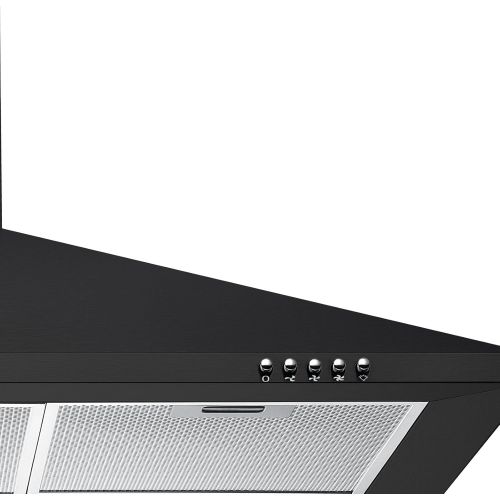  [아마존베스트]CIARRA CBCB9201 Headless Cooker Hood 90 cm Wide, Wall Hood, 380 m³/h, 63 dB(A), Exhaust and Recirculation, 3 Power Levels, Compatible CBCF002X2 Filter, Black