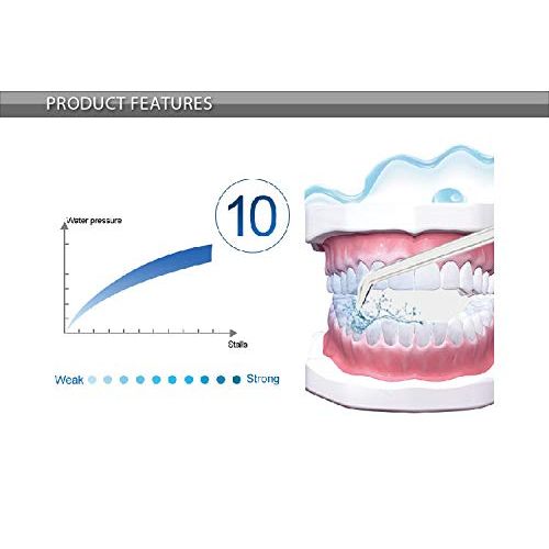  CICIN Dental Floss,Water Flosser for Teeth with 4 Jet Nozzles and 255ml Reservoir,IPX7 Waterproof USB Rechargeable