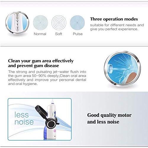  CICIN Dental Floss,Water Flosser for Teeth with 2 Jet Nozzles and 120ml Reservoir,IPX7 Waterproof Rechargeable...