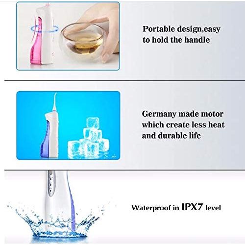  CICIN Dental Floss,Water Flosser for Teeth with 4 Jet Nozzles and 170ml Reservoir,IPX7 Waterproof Rechargeable...