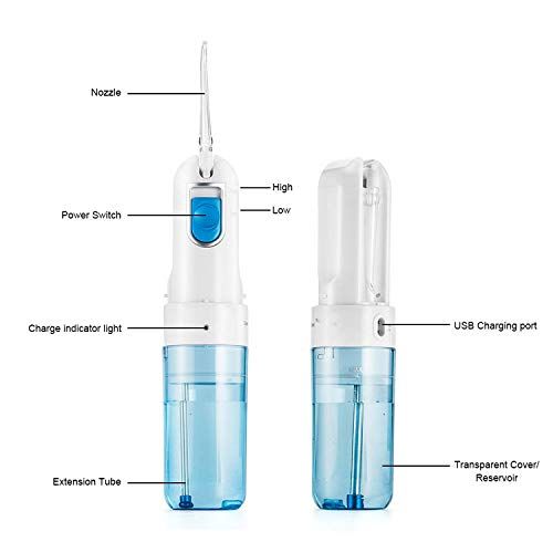  CICIN Dental Floss,Water Flosser for Teeth with 5 Jet Nozzles and 150ml Reservoir,IPX7 Waterproof Rechargeable