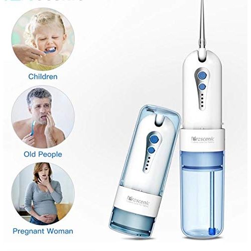  CICIN Dental Floss,Water Flosser for Teeth with 5 Jet Nozzles and 200ml Reservoir,IPX7 Waterproof Rechargeable 4 Operation Modes