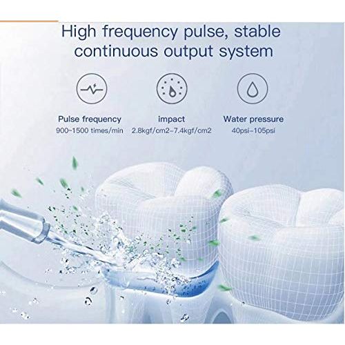  CICIN Dental Floss,Water Flosser for Teeth with 5 Jet Nozzles and 200ml Reservoir,IPX7 Waterproof Rechargeable 4 Operation Modes