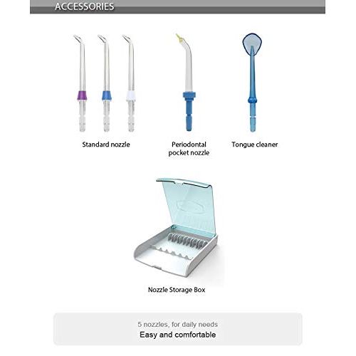  CICIN Dental Floss,Water Flosser for Teeth with 5 Jet Nozzles and 700ml Reservoir,IPX7 Waterproof Rechargeable