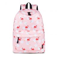 CIKER waterproof flamingos wave point printing backpacks for teenagers Girls travel Shoulder Bags (Blue)