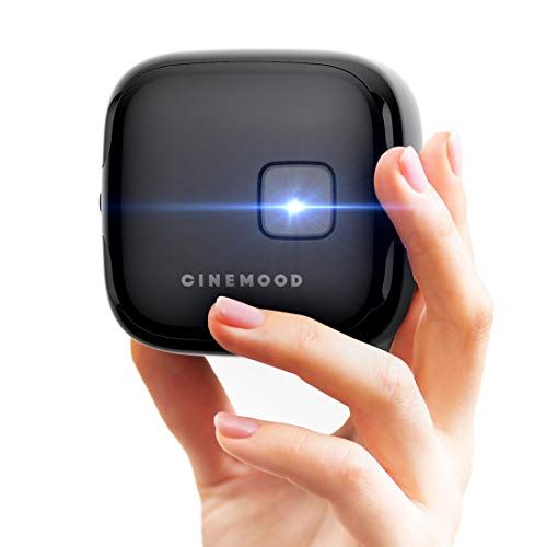  CINEMOOD 360 - Smart wi-fi Cube Projector with Streaming Services, 360° Videos, Games, Kids Entertainment. 120 inch Picture, 5-Hour Video Playtime. Neat Portable Projector for Fami