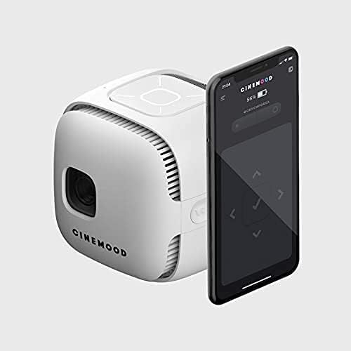  Cinemood TV - First LTE Portable Projector with Sim Card Slot for Indoor and Outdoor Movies 150 Projection Up to 3 Hours Battery Wireless Up to 256 GB Storage