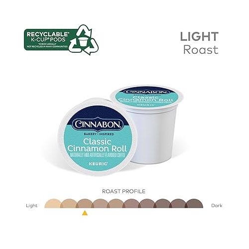  Cinnabon Classic Cinnamon Roll Keurig Single-Serve K-Cup Pods, Light Roast Coffee, 48 Count