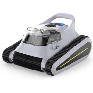 (New) Seauto Crab Cordless Robotic Pool Cleaner: Automatic Pool Vacuum Robot Lasts 150 Mins Wall Climbing 180W Powerful Suction LED Indicator Self-Parking for Swimming Pools Up to 2,000 sq. ft. Grey