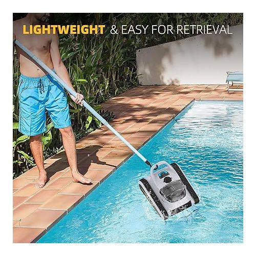  (New) Seauto Crab Cordless Robotic Pool Cleaner: Automatic Pool Vacuum Robot Lasts 150 Mins Wall Climbing 180W Powerful Suction LED Indicator Self-Parking for Swimming Pools Up to 2,000 sq. ft. Grey