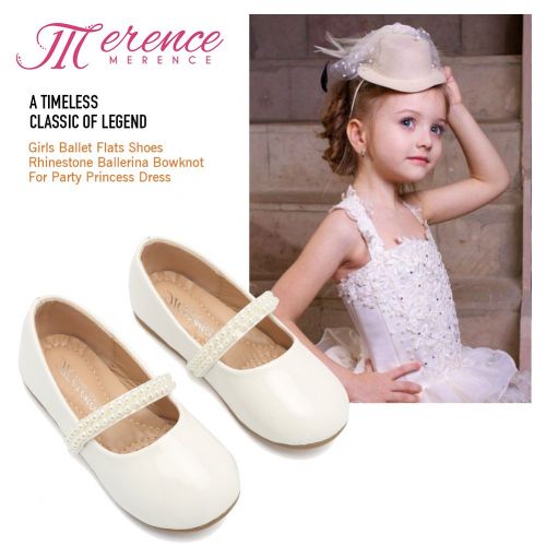  CIOR Toddler Girls Ballet Flats Shoes Ballerina Bowknot Jane Mary Wedding Party Princess Dress