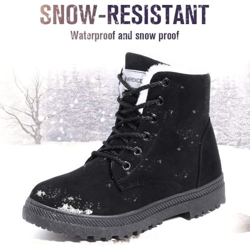  [아마존핫딜][아마존 핫딜] CIOR Amazon.com | Womens Snow Boots Winter Suede Cotton Warm Fur Lined Ankle Boots Outdoor Anti-Slip Waterproof Booties Lace Up Platform Shoes, NX01-Black-43-2019 | Snow Boots