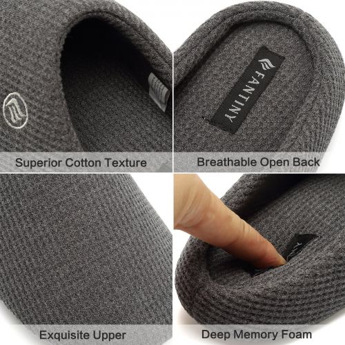  [아마존 핫딜] CIOR Fantiny Men’s Memory Foam Slippers Comfort Knitted Cotton-Blend Closed Toe Non-Slip House Shoes Indoor & Outdoor