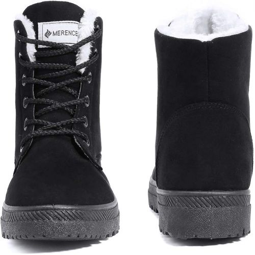  [아마존 핫딜] CIOR Womens Snow Boots Winter Suede Cotton Warm Fur Lined Ankle Boots Outdoor Anti-Slip Waterproof Booties Lace Up Platform Shoes