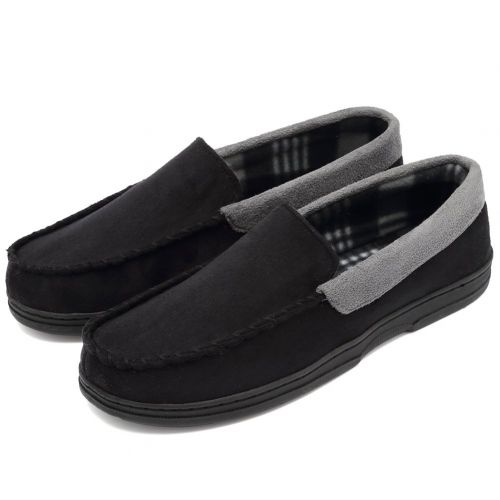  [아마존 핫딜] CIOR Fantiny Mens Casual Memory Foam Pile Lined Slip On Moccasin Flats Slippers Micro Suede Indoor Outdoor Rubber Sole